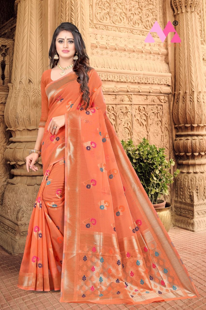 vivera international Raja Sarees 2 Chanderi cotton catchy look saree catalog