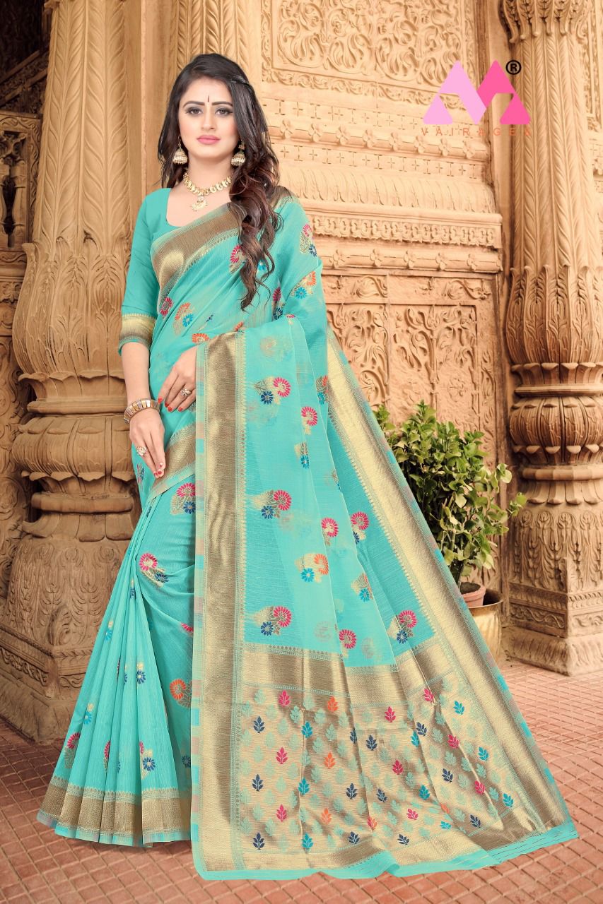 vivera international Raja Sarees 2 Chanderi cotton catchy look saree catalog