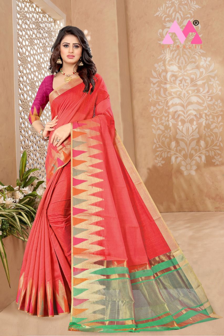 vivera international Temple Sarees cotton regal look saree catalog