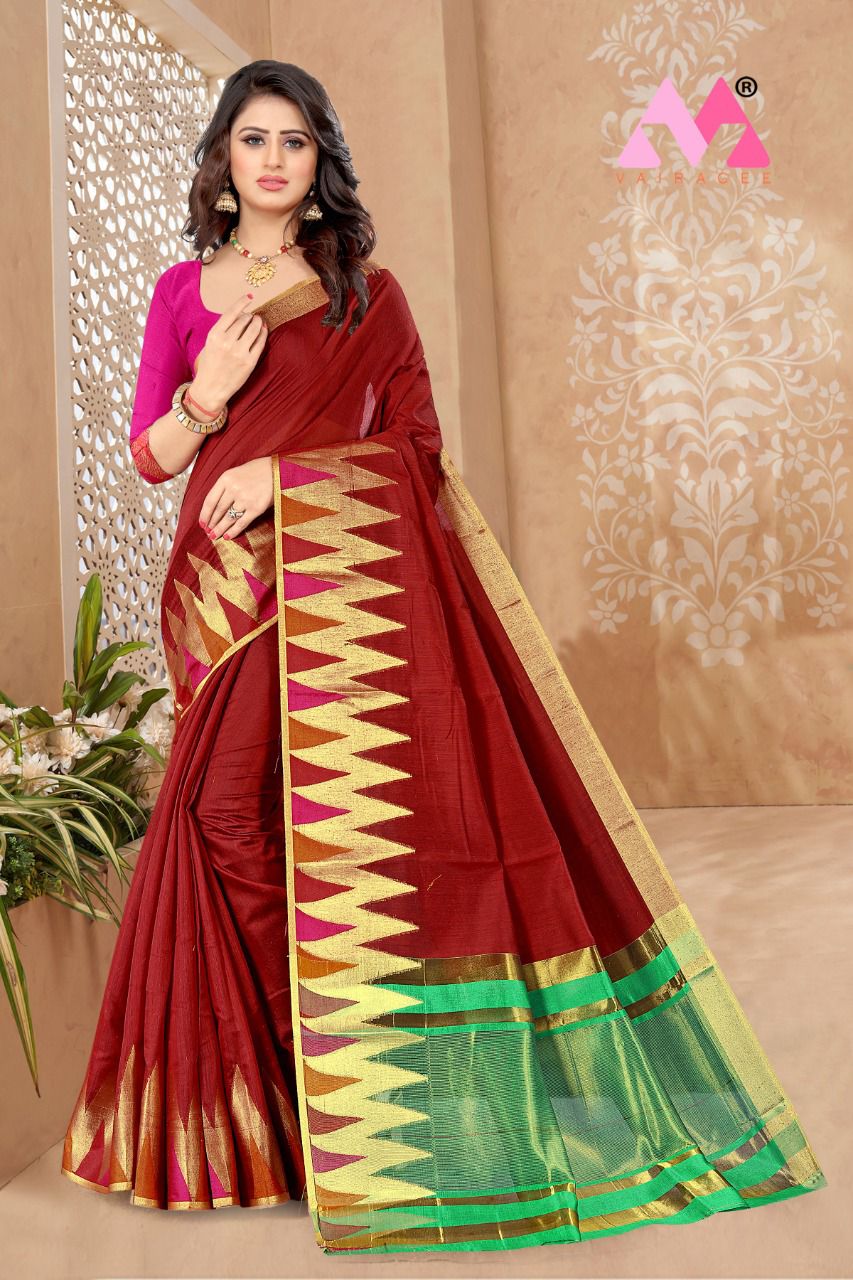 vivera international Temple Sarees cotton regal look saree catalog