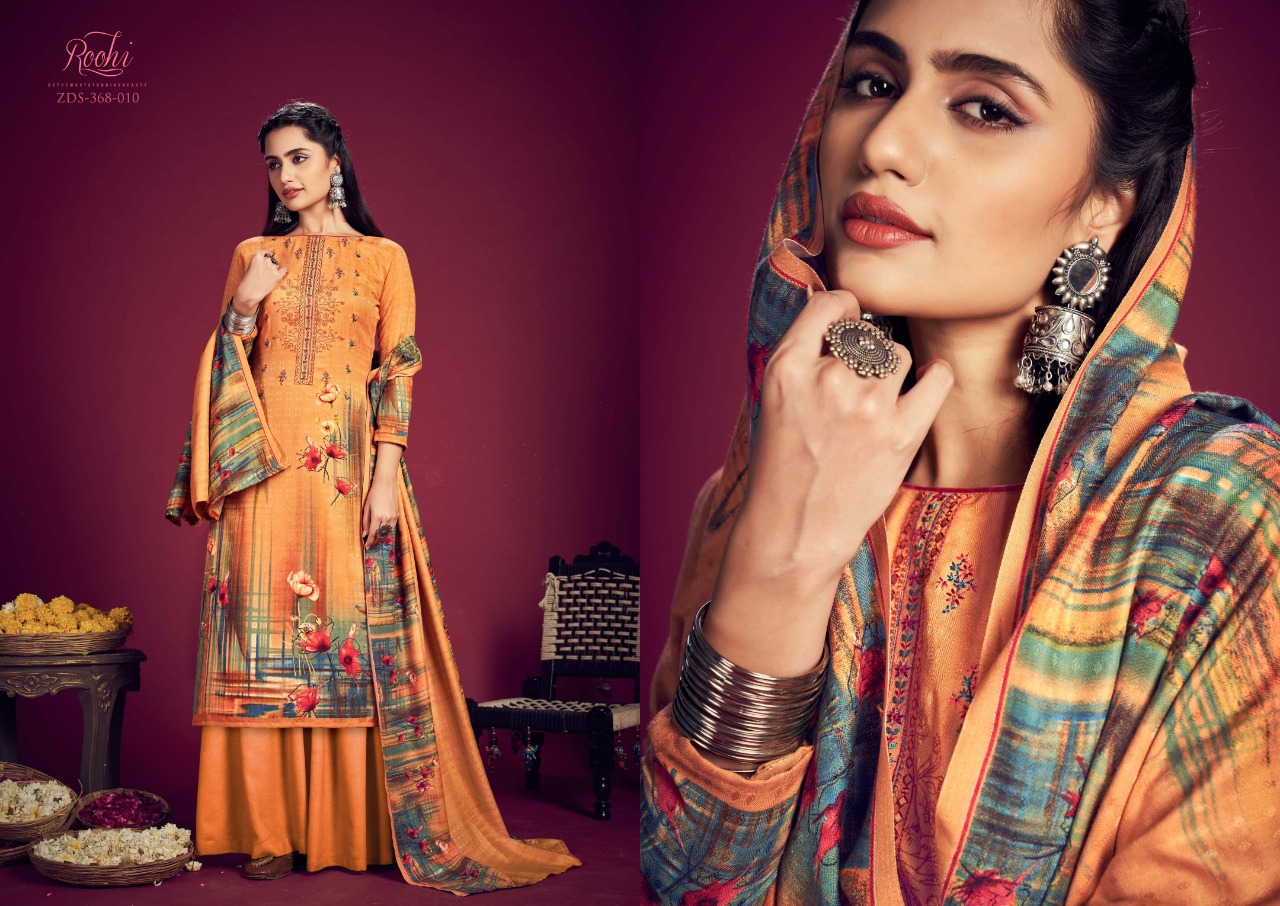 zulfat designer suit roohi pashmina astonishing salwar suit catalog