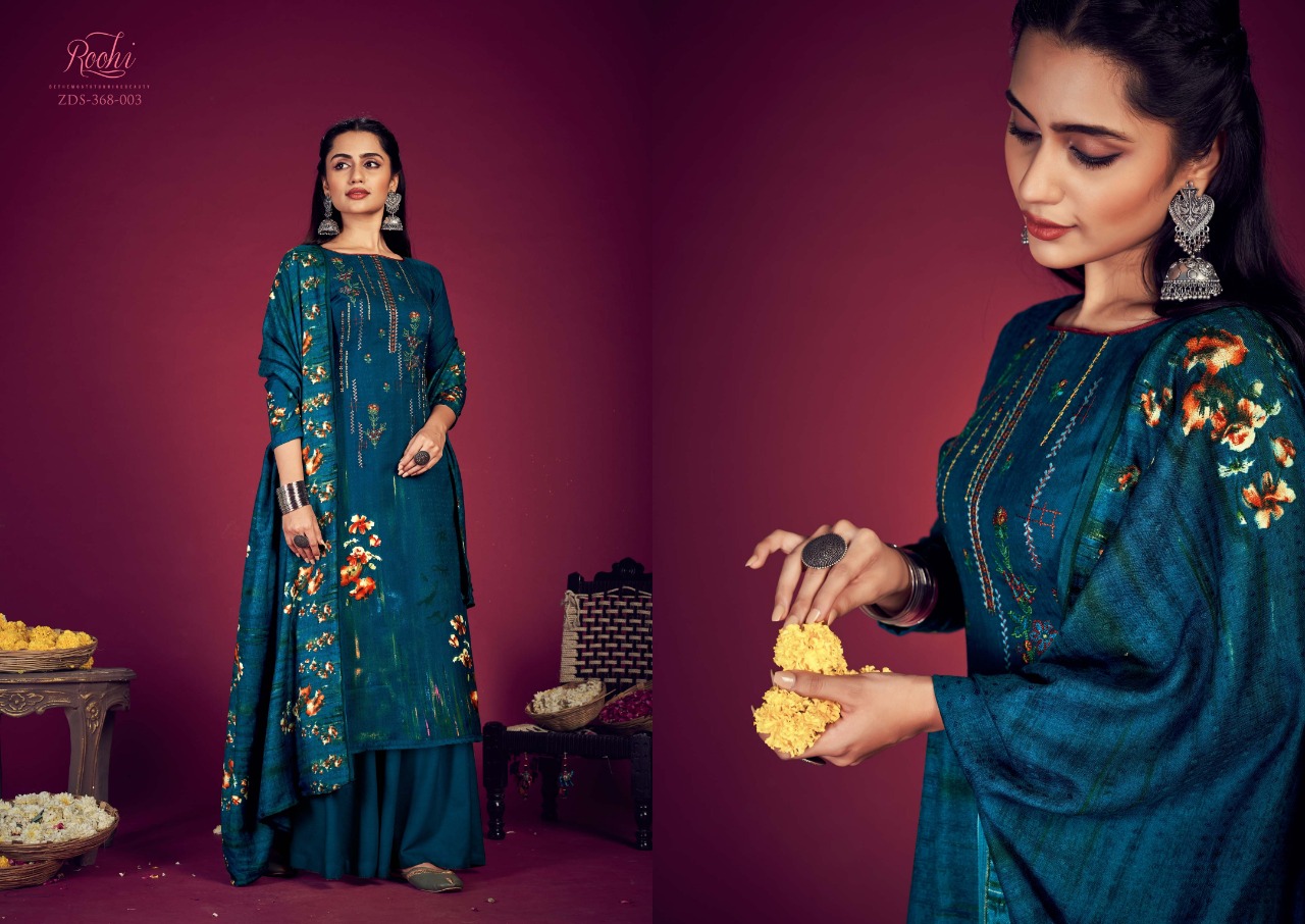 zulfat designer suit roohi pashmina astonishing salwar suit catalog