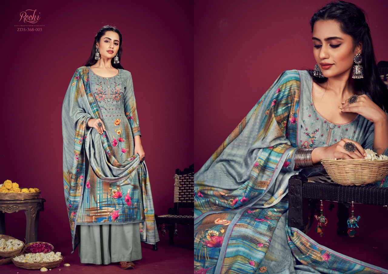 zulfat designer suit roohi pashmina astonishing salwar suit catalog