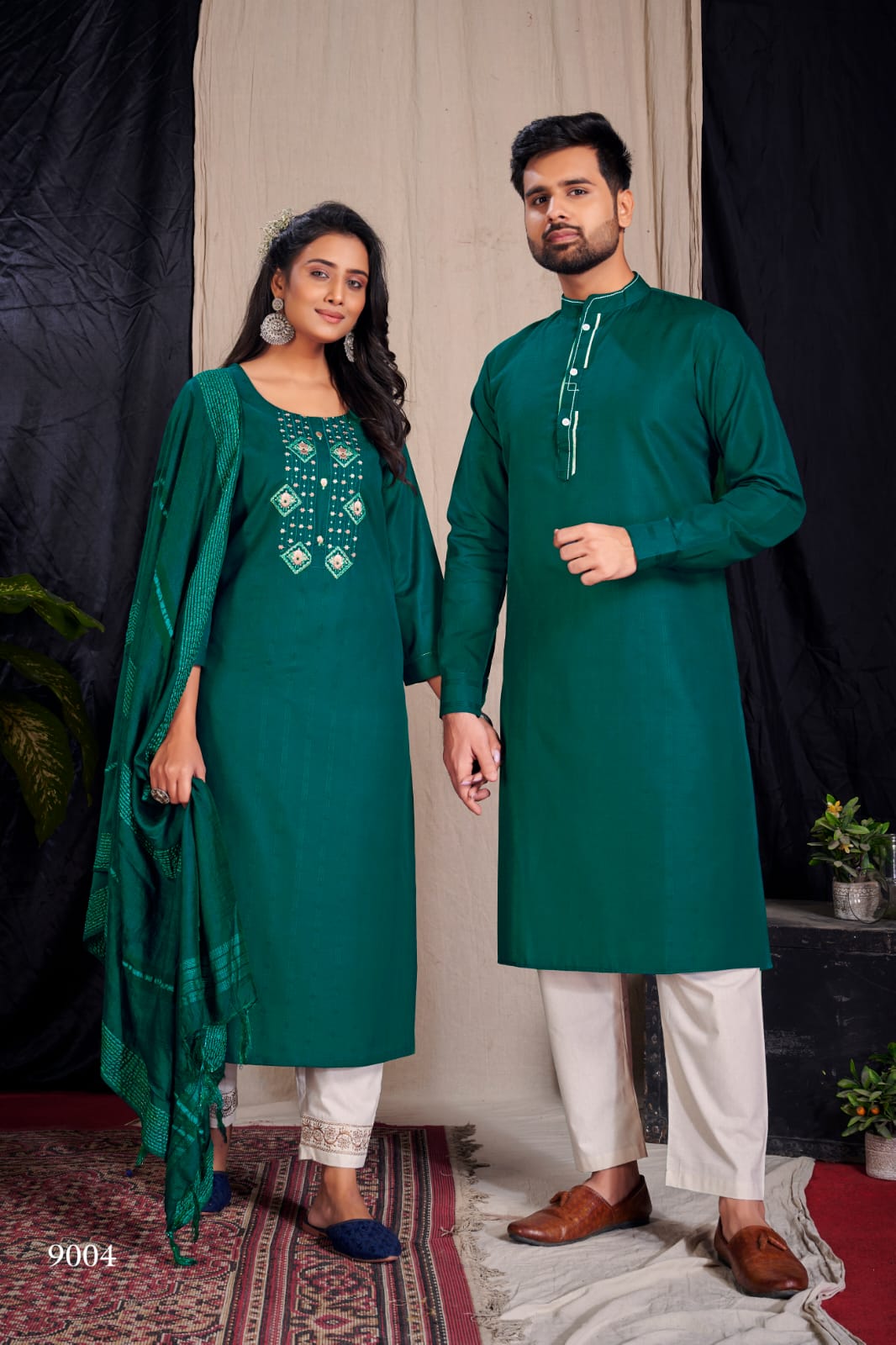 Banwery Fashion  Royal Couple V 9 stylish look Royal couple combo of Kurta with Payjama and Kurti with Pants and Dupatta catalog