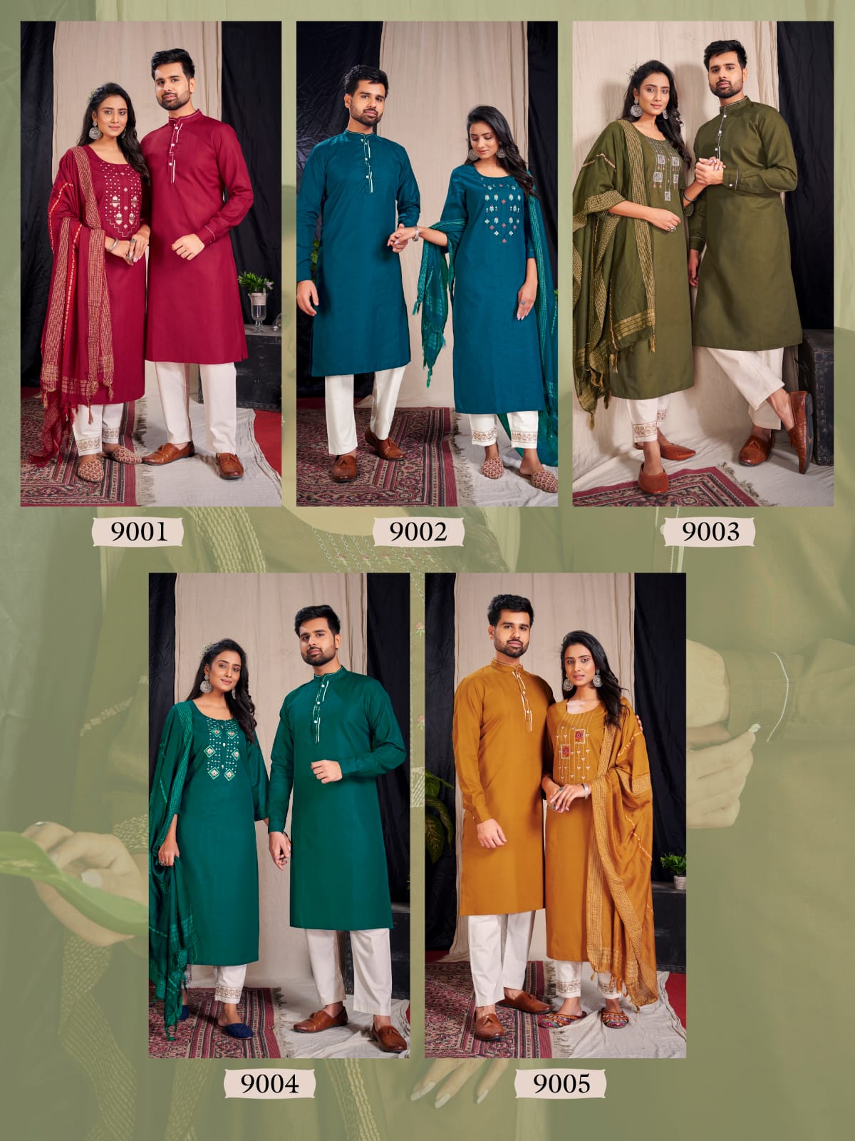 Banwery Fashion  Royal Couple V 9 stylish look Royal couple combo of Kurta with Payjama and Kurti with Pants and Dupatta catalog