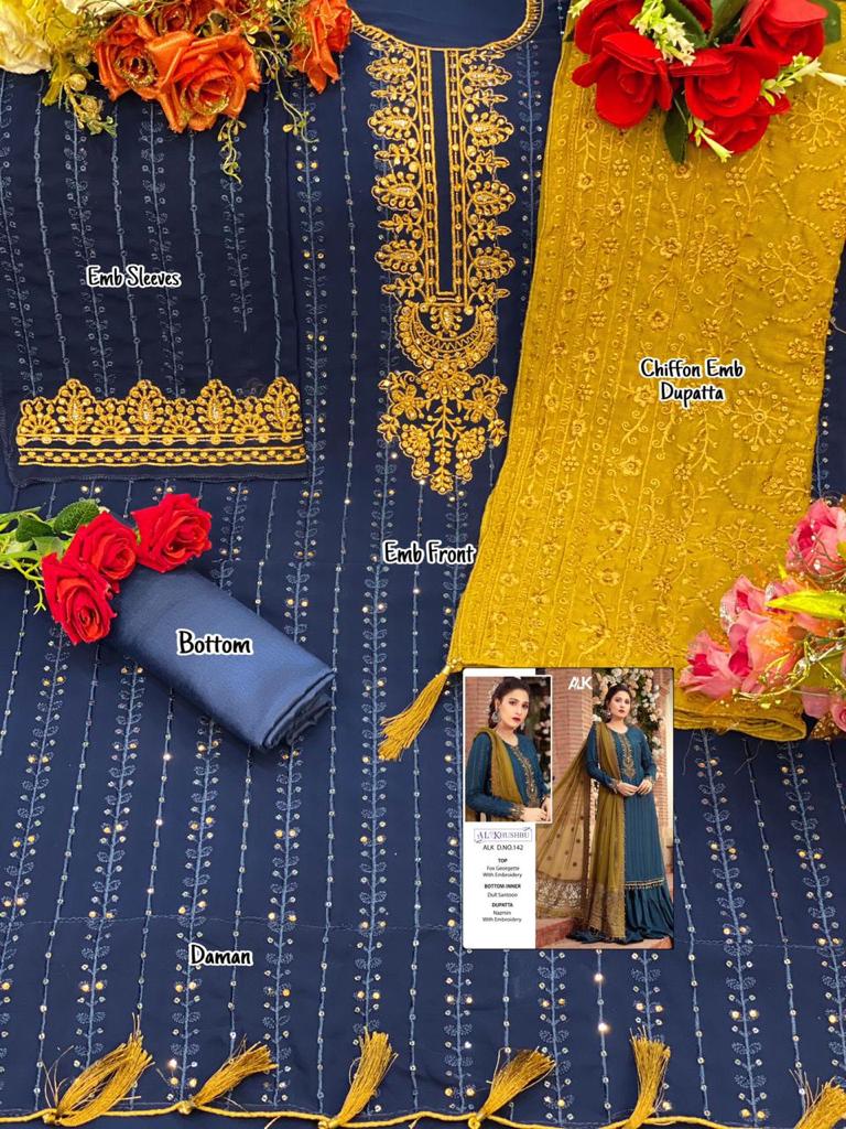 al khushbu 142 georgette regal look salwar suit single