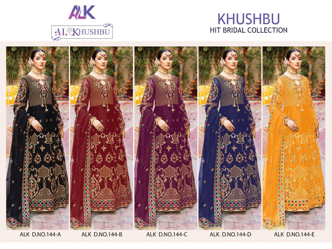 al khushbu alk d no 144 georgette catchy look salwar suit catalog