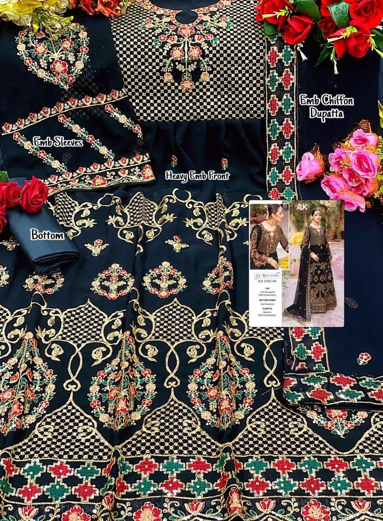 al khushbu alk d no 144 georgette catchy look salwar suit catalog