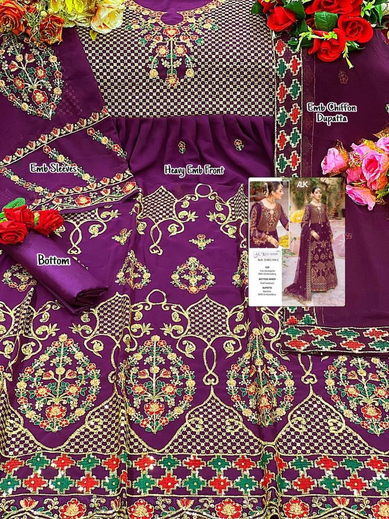 al khushbu alk d no 144 georgette catchy look salwar suit catalog