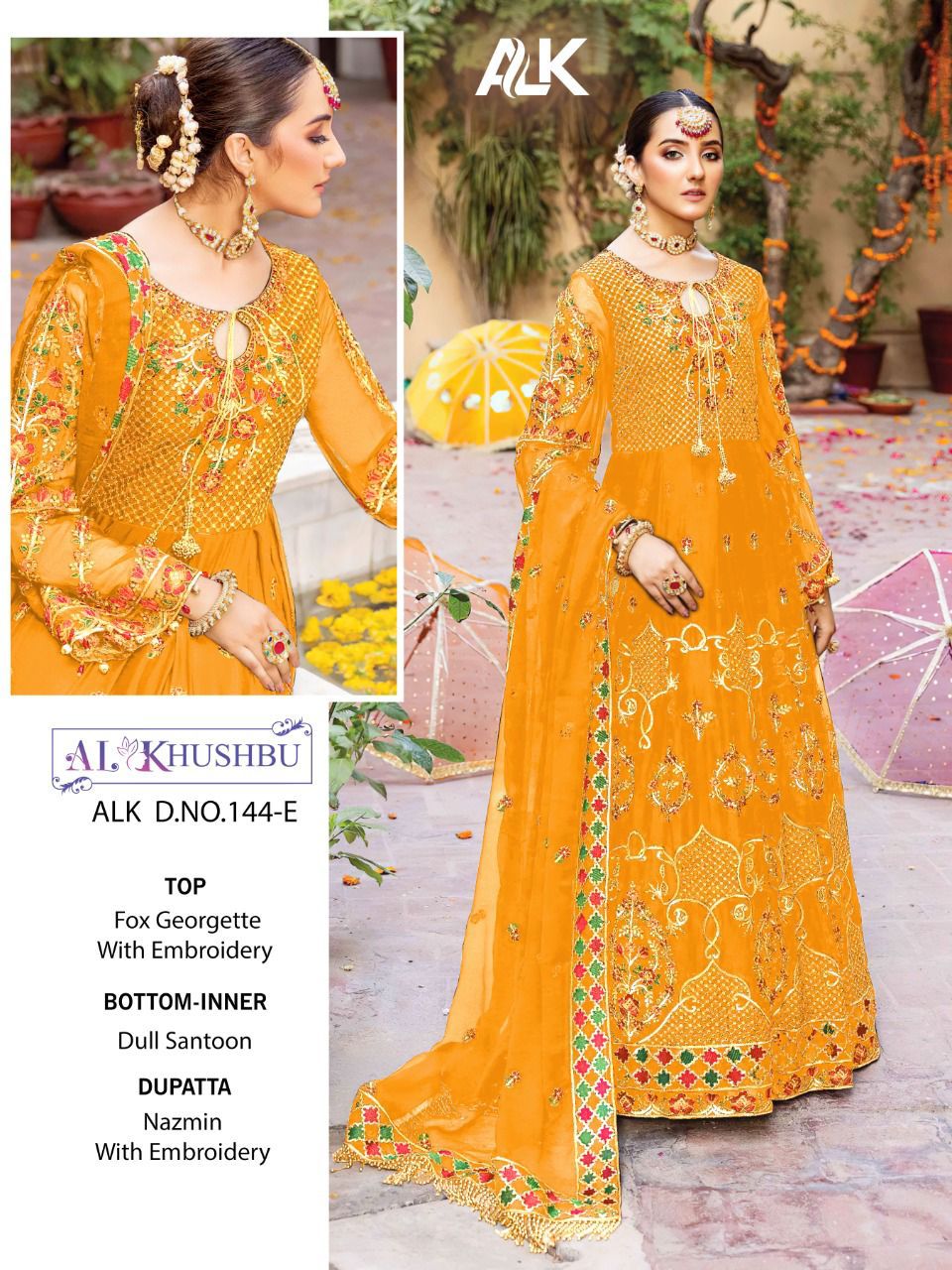 al khushbu alk d no 144 georgette catchy look salwar suit catalog