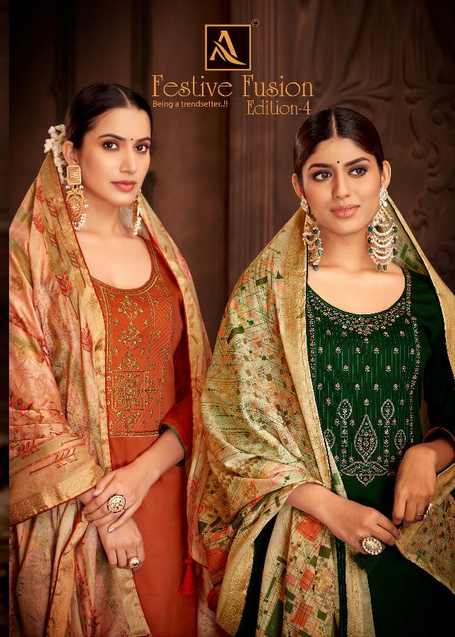 alok suit festive fusion cotton elegant salwar suit catalog