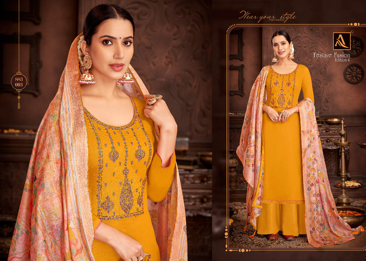 alok suit festive fusion cotton elegant salwar suit catalog