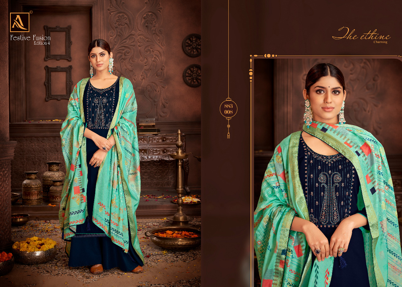 alok suit festive fusion cotton elegant salwar suit catalog