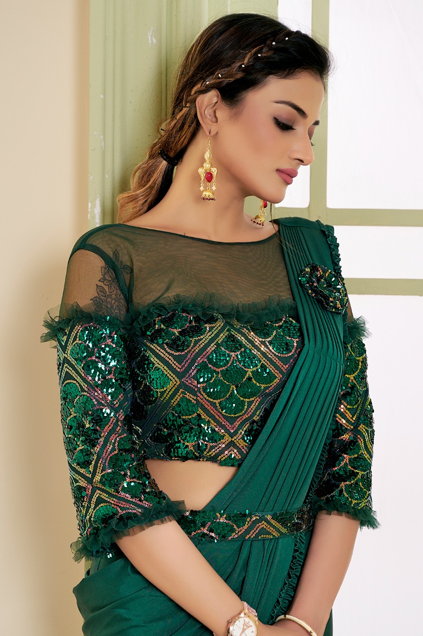 amoha trendz Design No 1015762 Imported Lycra elegant saree catalog