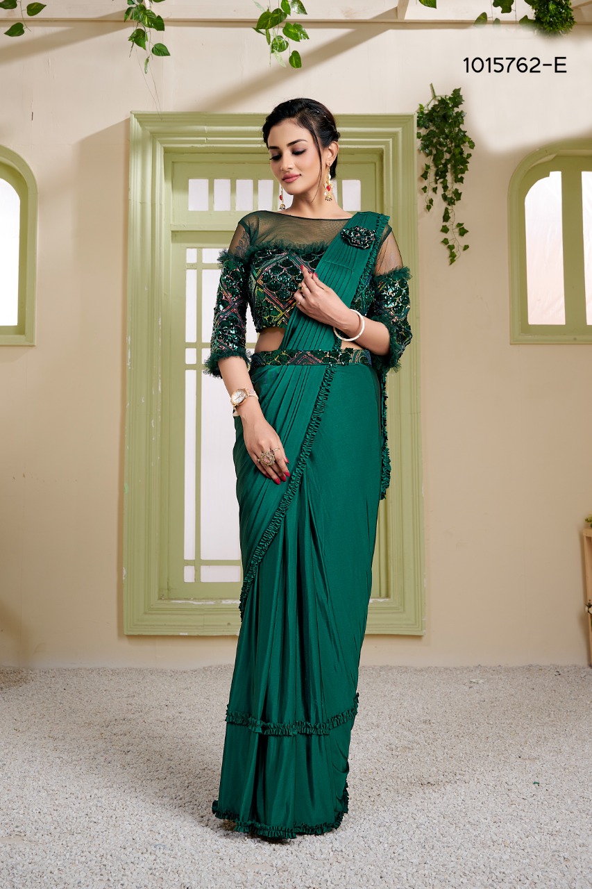 amoha trendz Design No 1015762 Imported Lycra elegant saree catalog