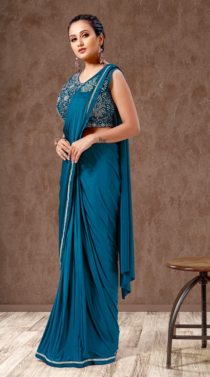 amoha trendz Design No 1015770 Imported Lycra exclusive look saree catalog