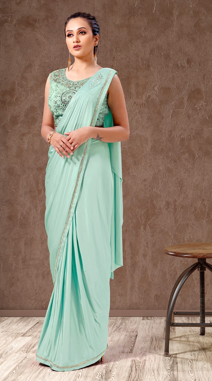 amoha trendz Design No 1015773 Imported Lycra exclusive look saree catalog