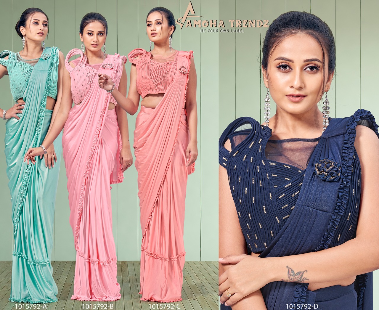 amoha trendz Design No 1015792 regal look saree catalog