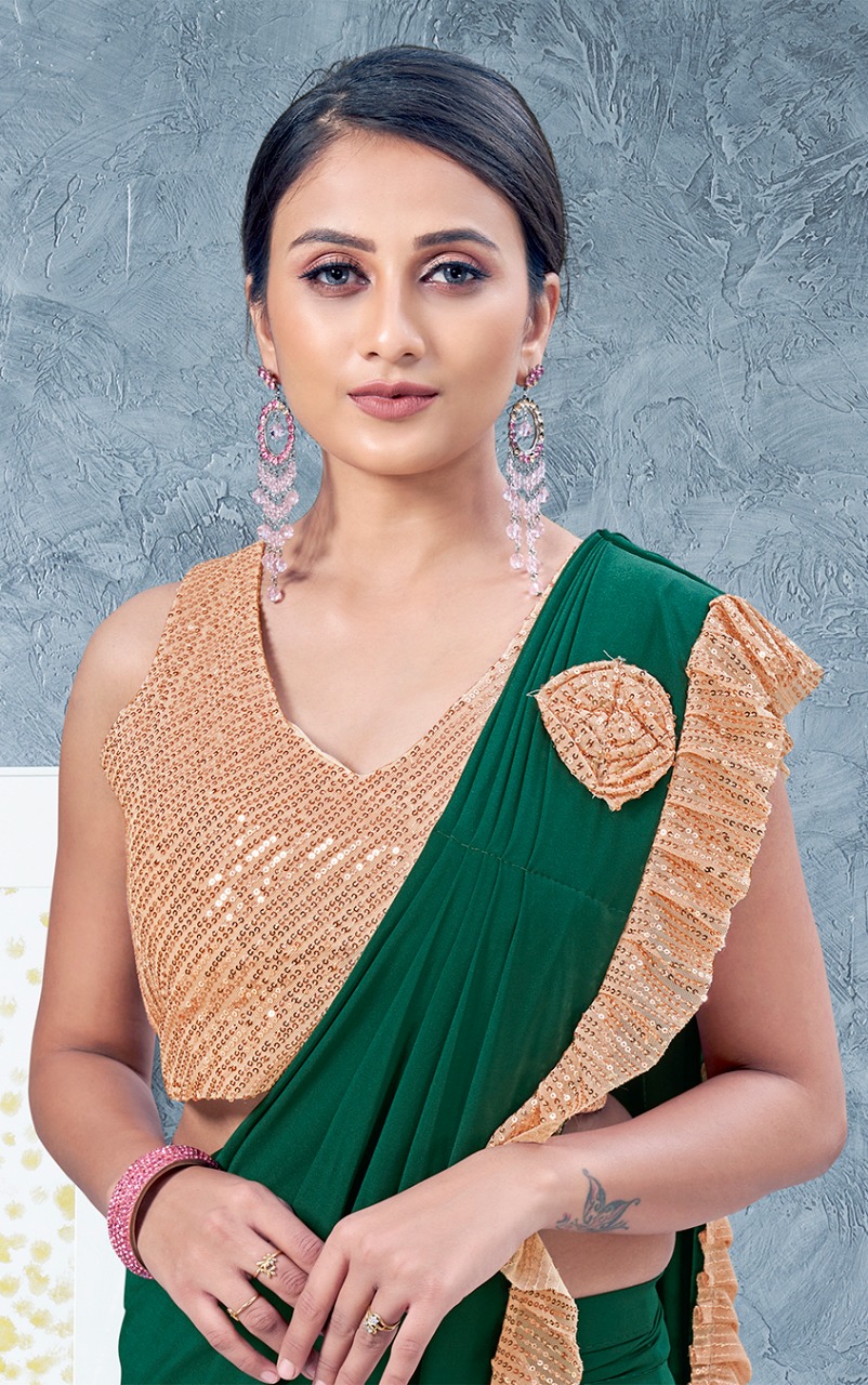 amoha trendz Design No 101836 Imported Lycra gorgeous look saree catalog