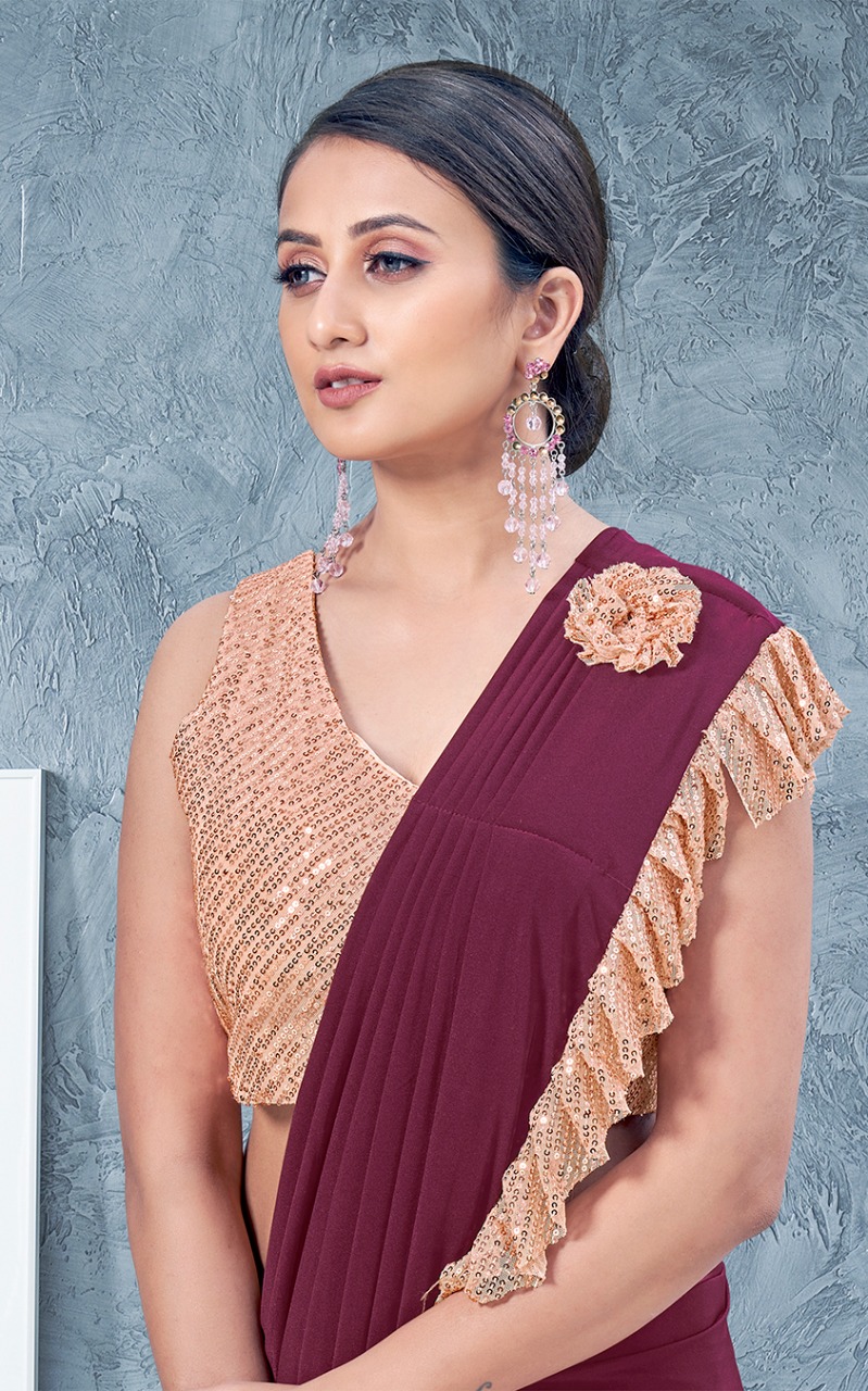 amoha trendz Design No 101836 Imported Lycra gorgeous look saree catalog