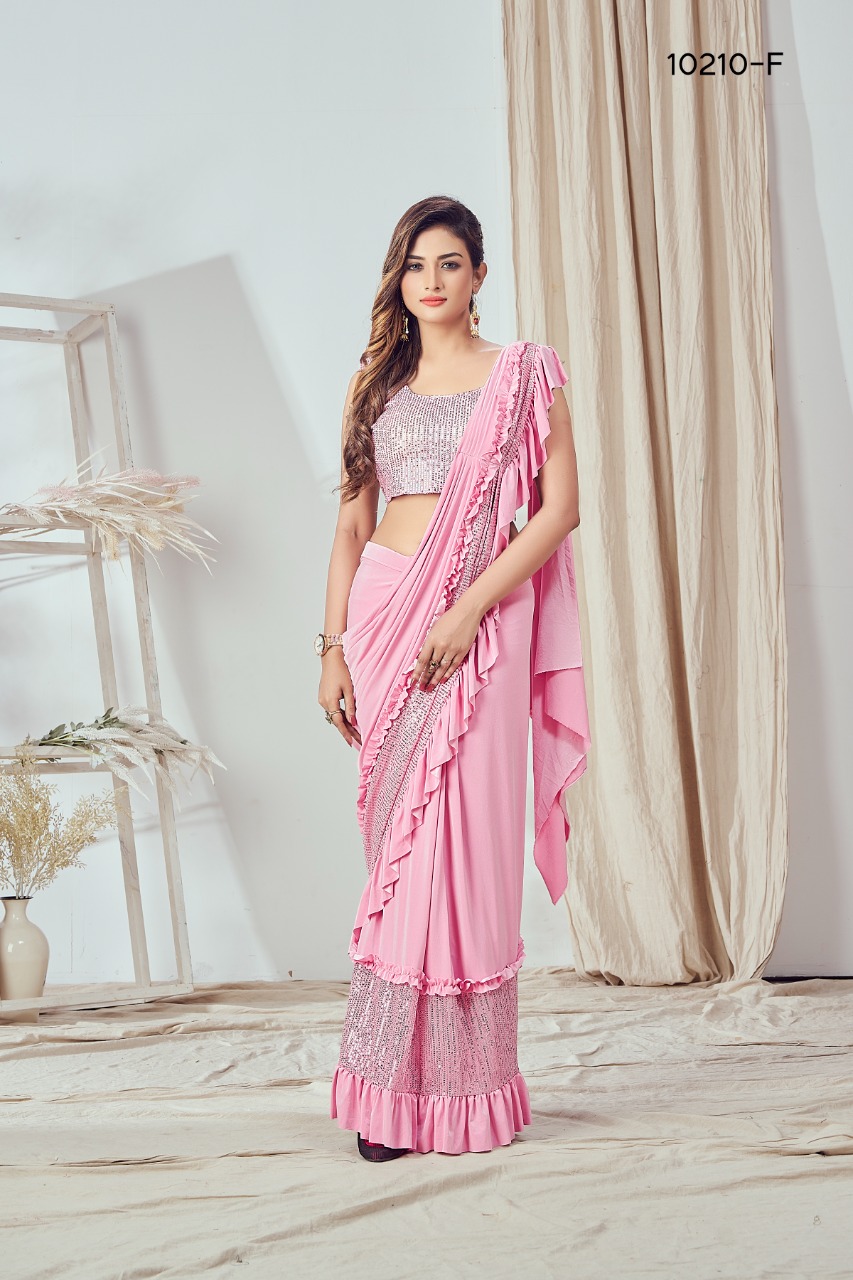 amoha trendz Design No 10210 Imported Lycra gorgeous look saree catalog