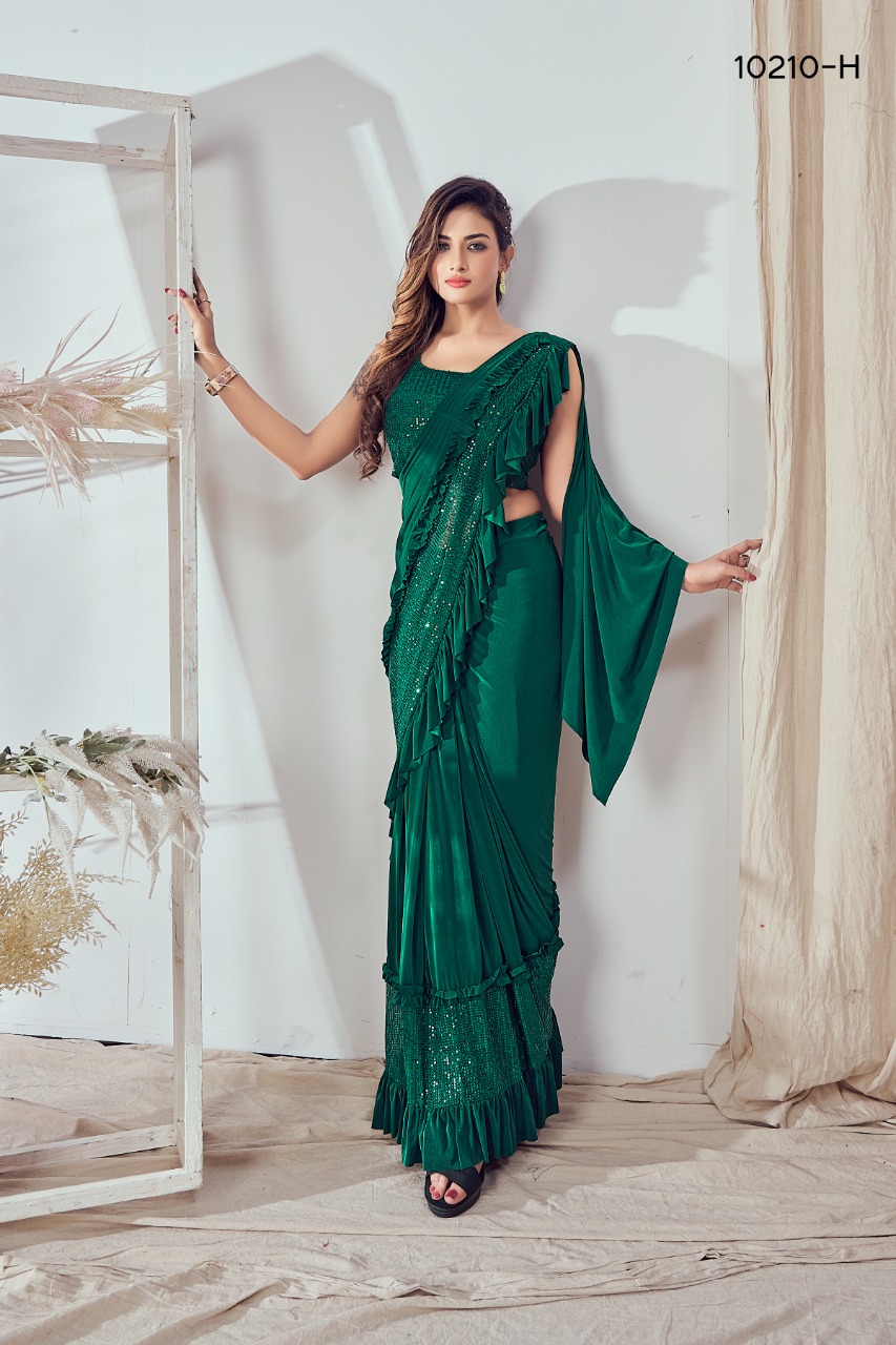 amoha trendz Design No 10210 Imported Lycra gorgeous look saree catalog