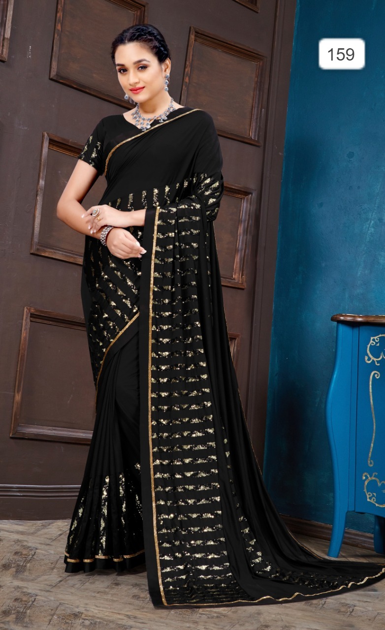 amoha trendz design no 159  lycra elegant saree single
