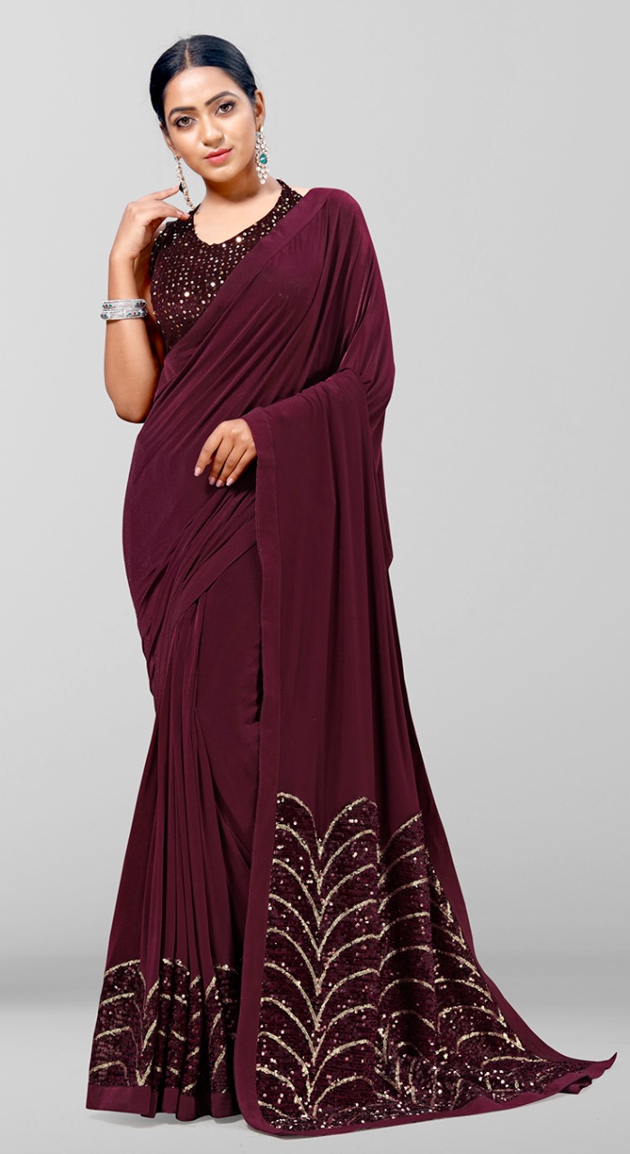 amoha trendz design no 43 lycra decent look saree catalog