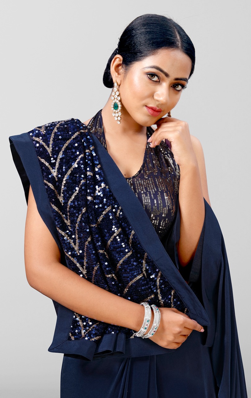 amoha trendz design no 43 lycra decent look saree catalog