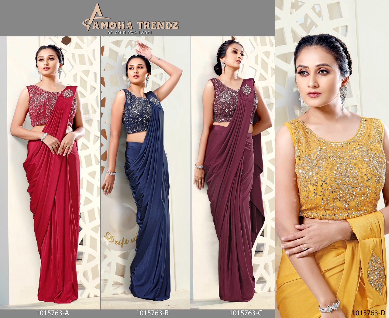 amoha trendz Design No Imported Lycra 1015763 gorgeous look saree catalog