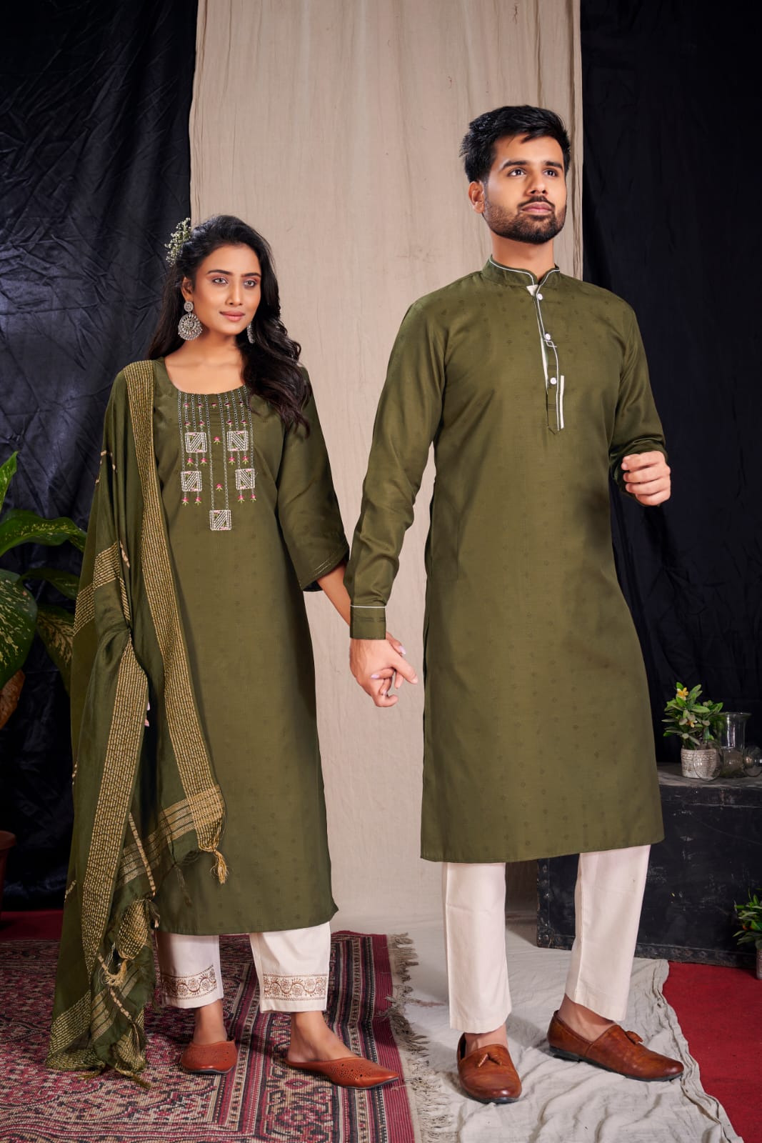 Banwery Fashion  Royal Couple V 9 stylish look Royal couple combo of Kurta with Payjama and Kurti with Pants and Dupatta catalog