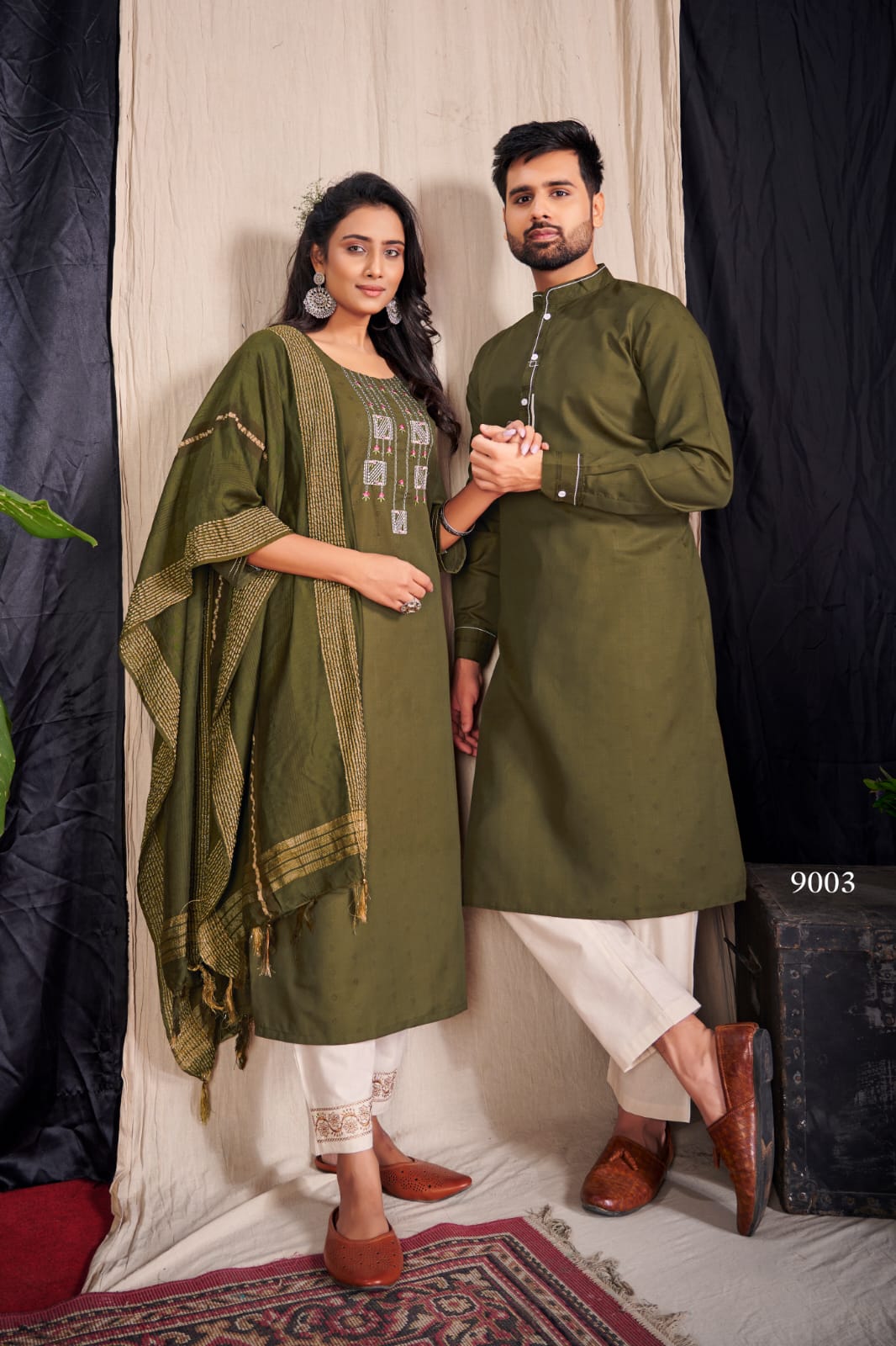 Banwery Fashion  Royal Couple V 9 stylish look Royal couple combo of Kurta with Payjama and Kurti with Pants and Dupatta catalog