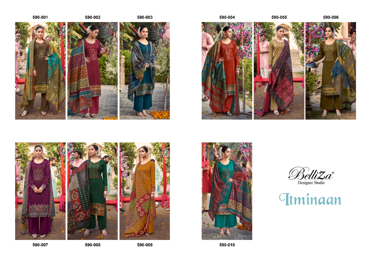 belliza designer studio itminaan cotton exclusive printed salwar suit catalog