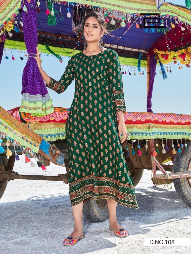 blue hills dessert vol 1 rayon elegant long kurti catalog