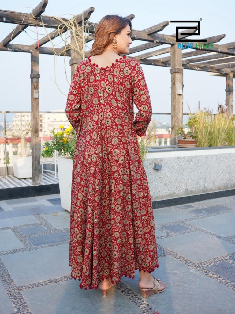 blue hills Magic Moment rayon elegant long kurti catalog