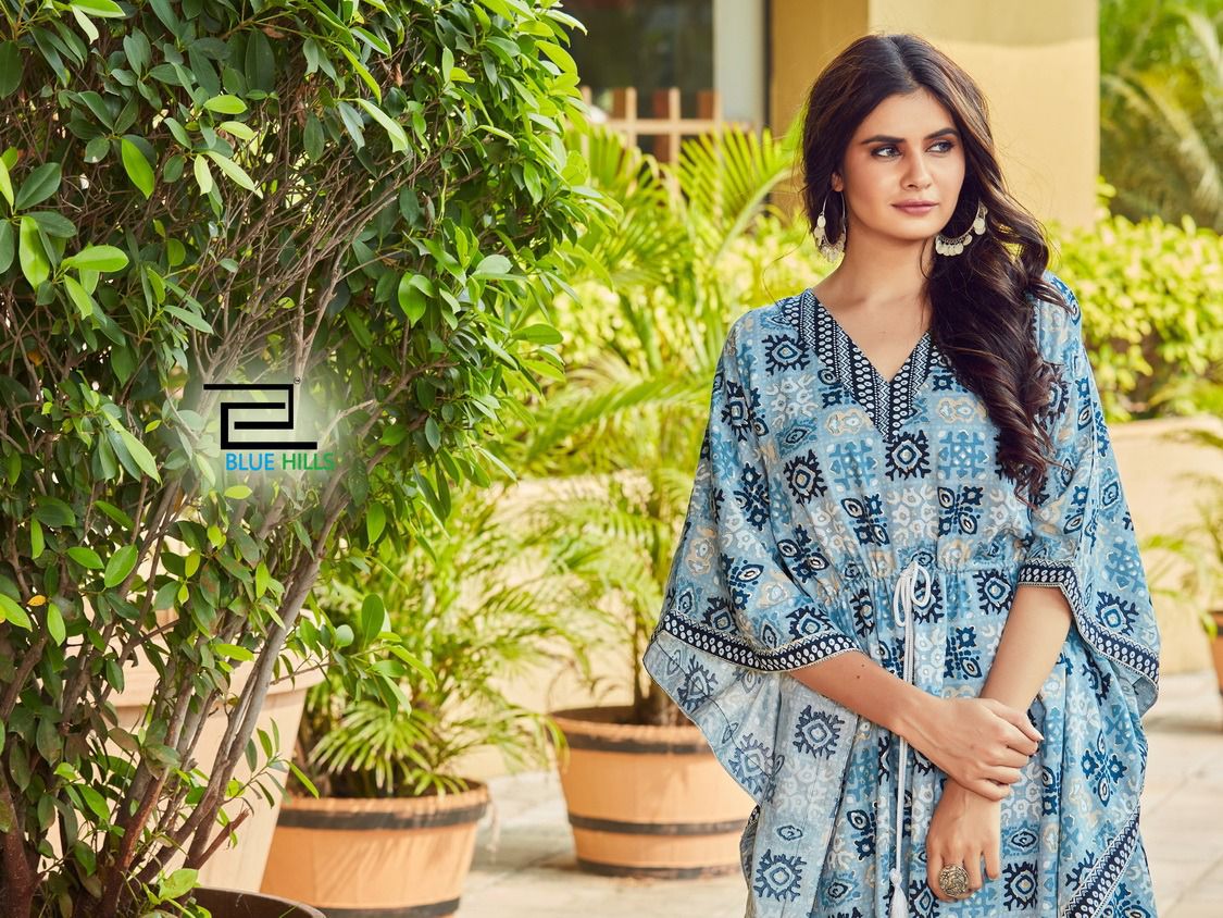 blue hills stare vol 5 rayon kaftan catchy kurti catalog