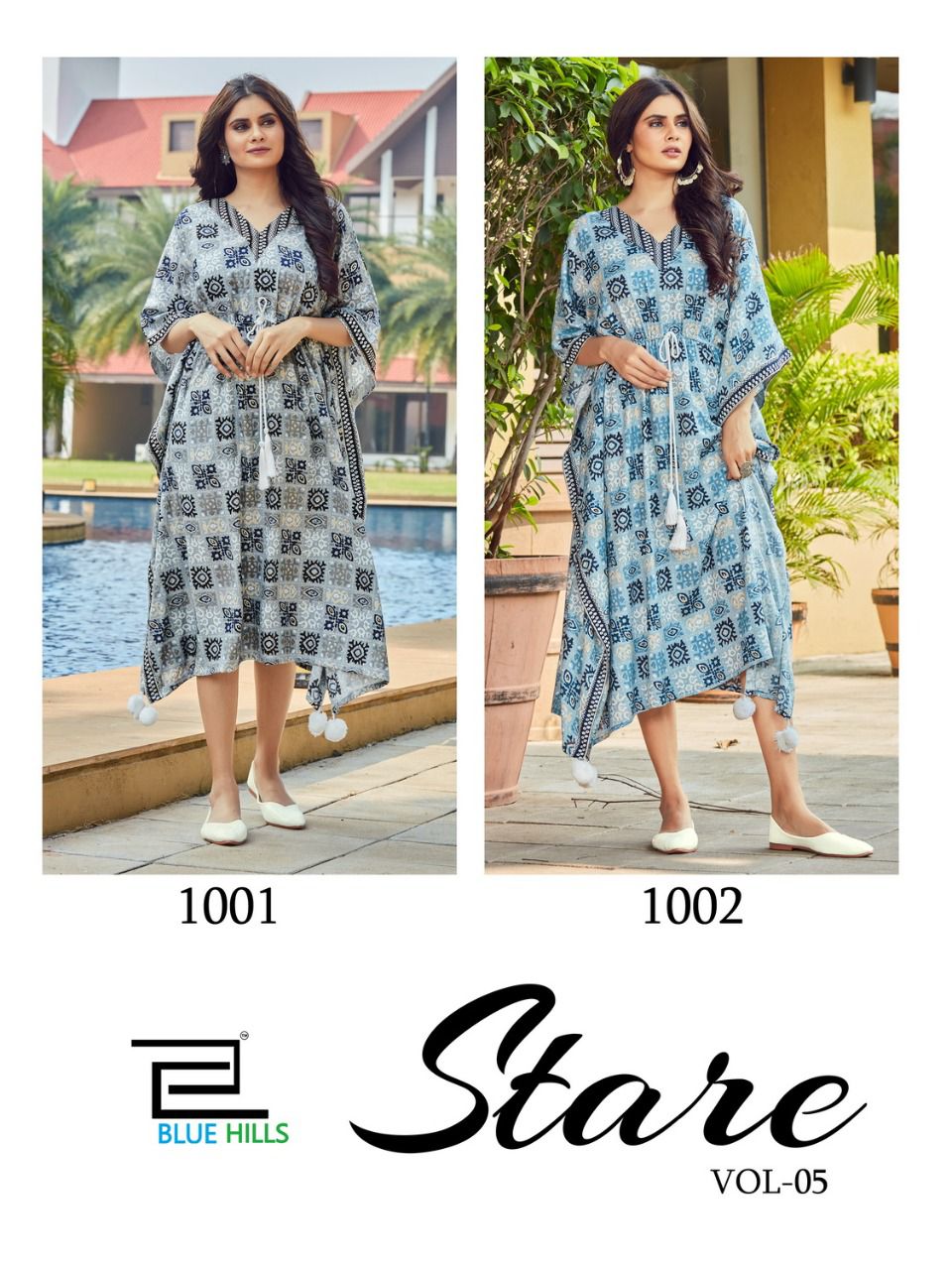 blue hills stare vol 5 rayon kaftan catchy kurti catalog