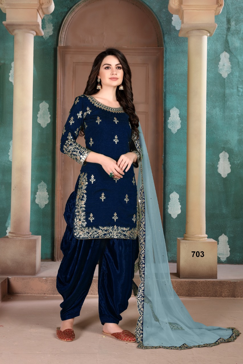 dani aanaya 700 series vol 107 art silk regal look salwar suit catalog