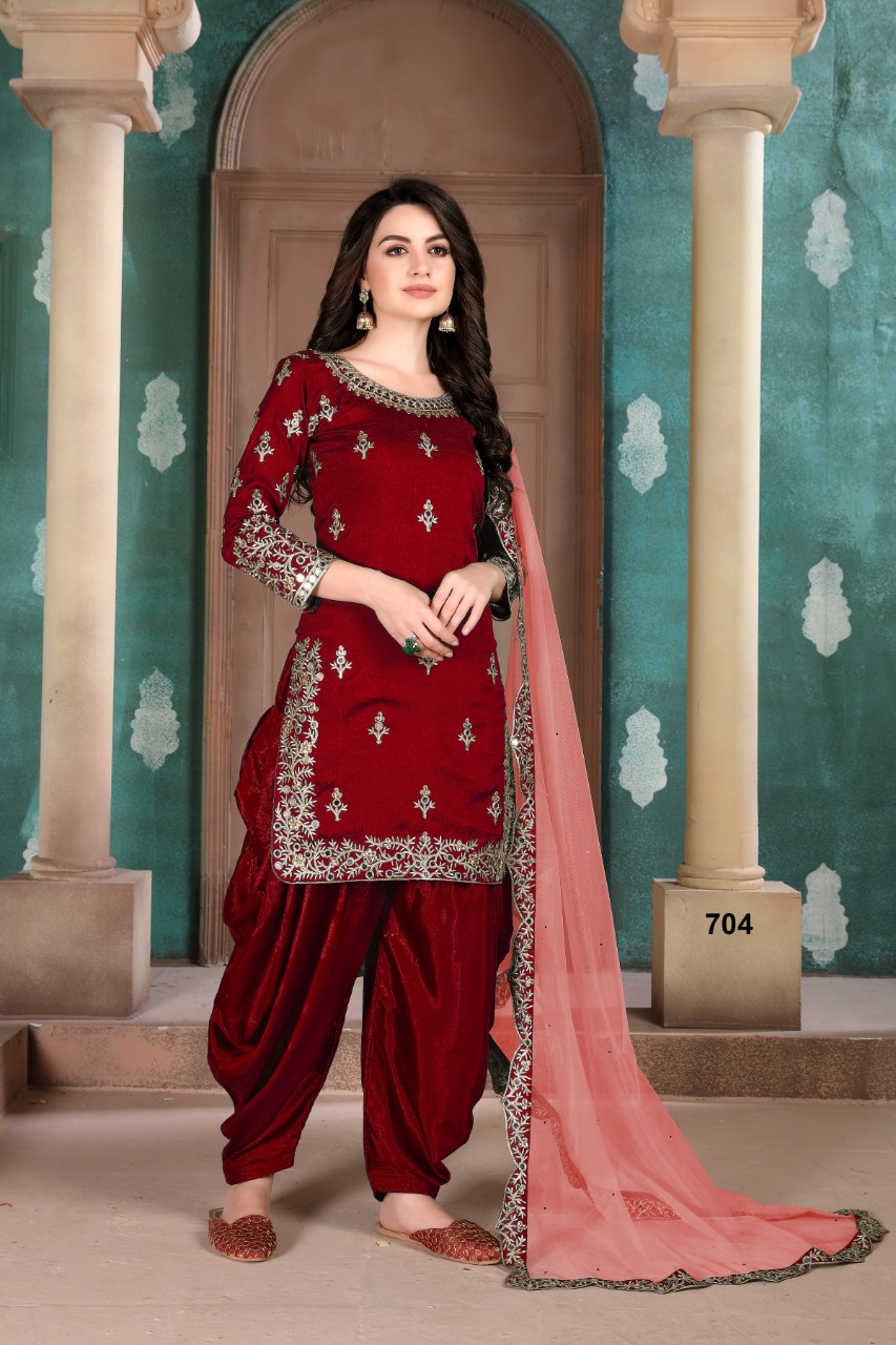 dani aanaya 700 series vol 107 art silk regal look salwar suit catalog