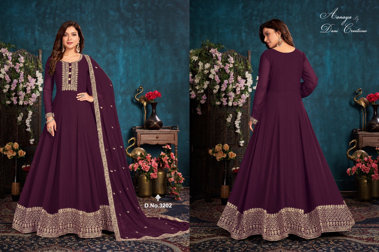 dani aanaya aanaya 3200 Series vol 132 faux georgette elegant look salwar suit catalog