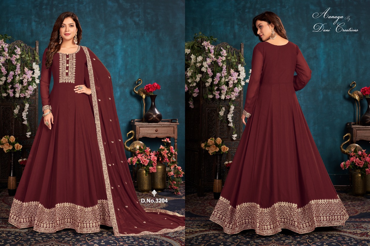 dani aanaya aanaya 3200 Series vol 132 faux georgette elegant look salwar suit catalog