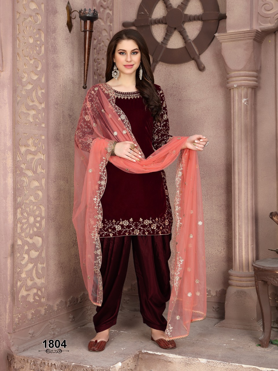 dani fashion twisha vol 18 velvet festive look salwar suit catalog