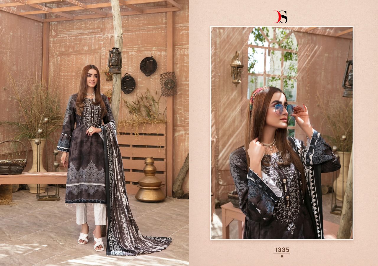 deepsy suit aashna lawn 22 cotton authentic fabric  salwar suit with chiffon dupatta catalog