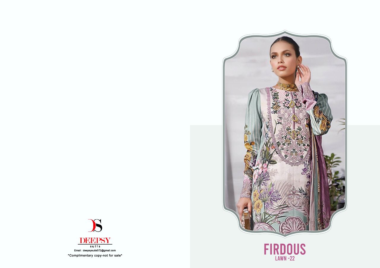 deepsy suit Firodus lawn 22 cotton catchy look salwar suit with chiffon dupatta catalog