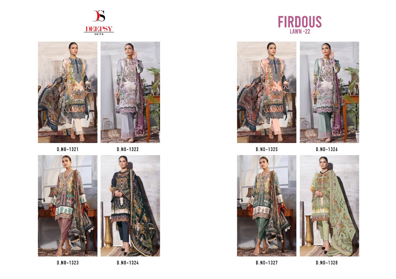 deepsy suit Firodus lawn 22 cotton catchy look salwar suit with chiffon dupatta catalog