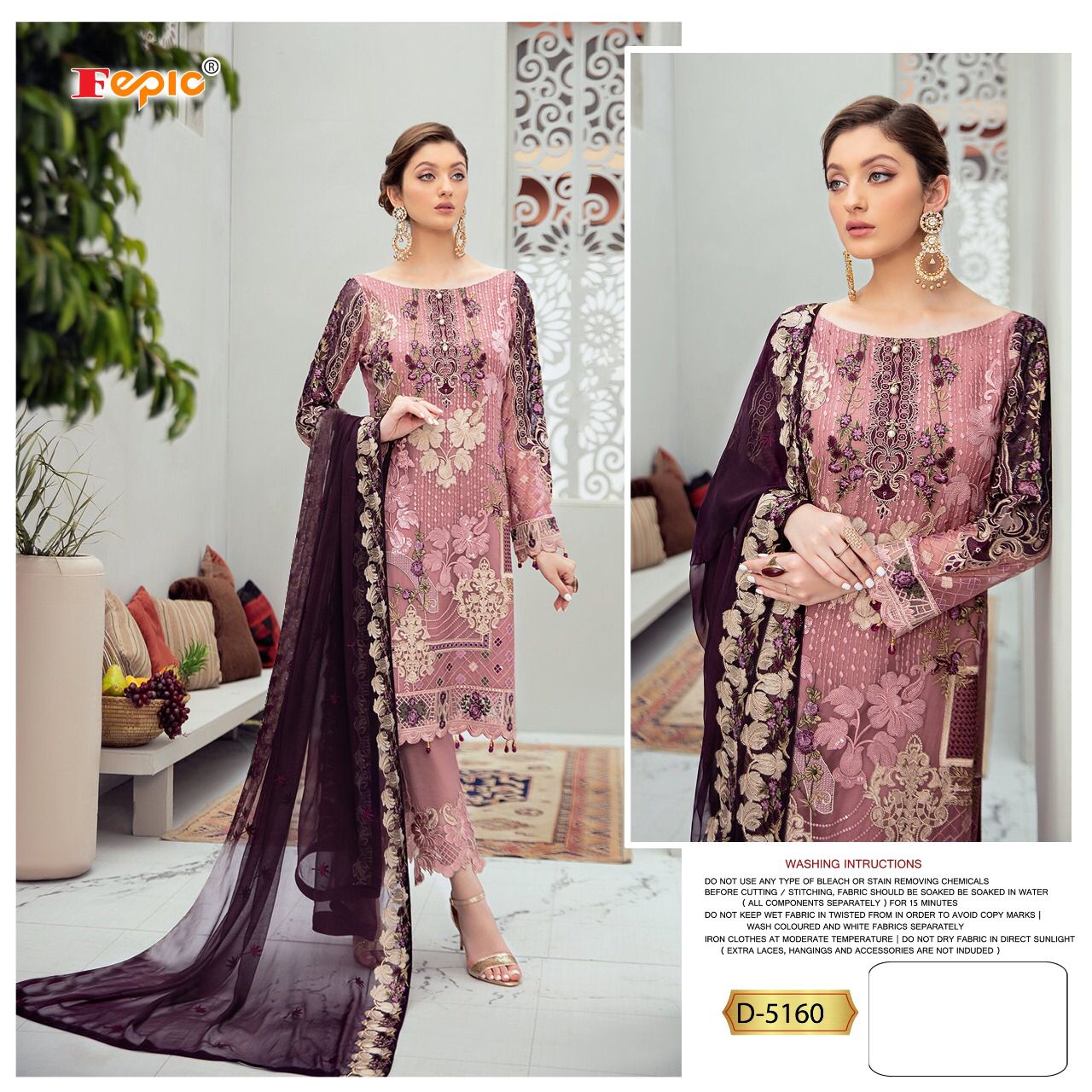 fepic rosemeen d 5160 georgette attrective look salwar suit single