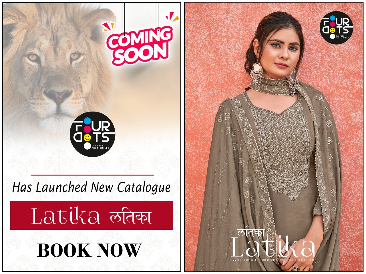 fourdots latika crep elegant salwar suit catalog