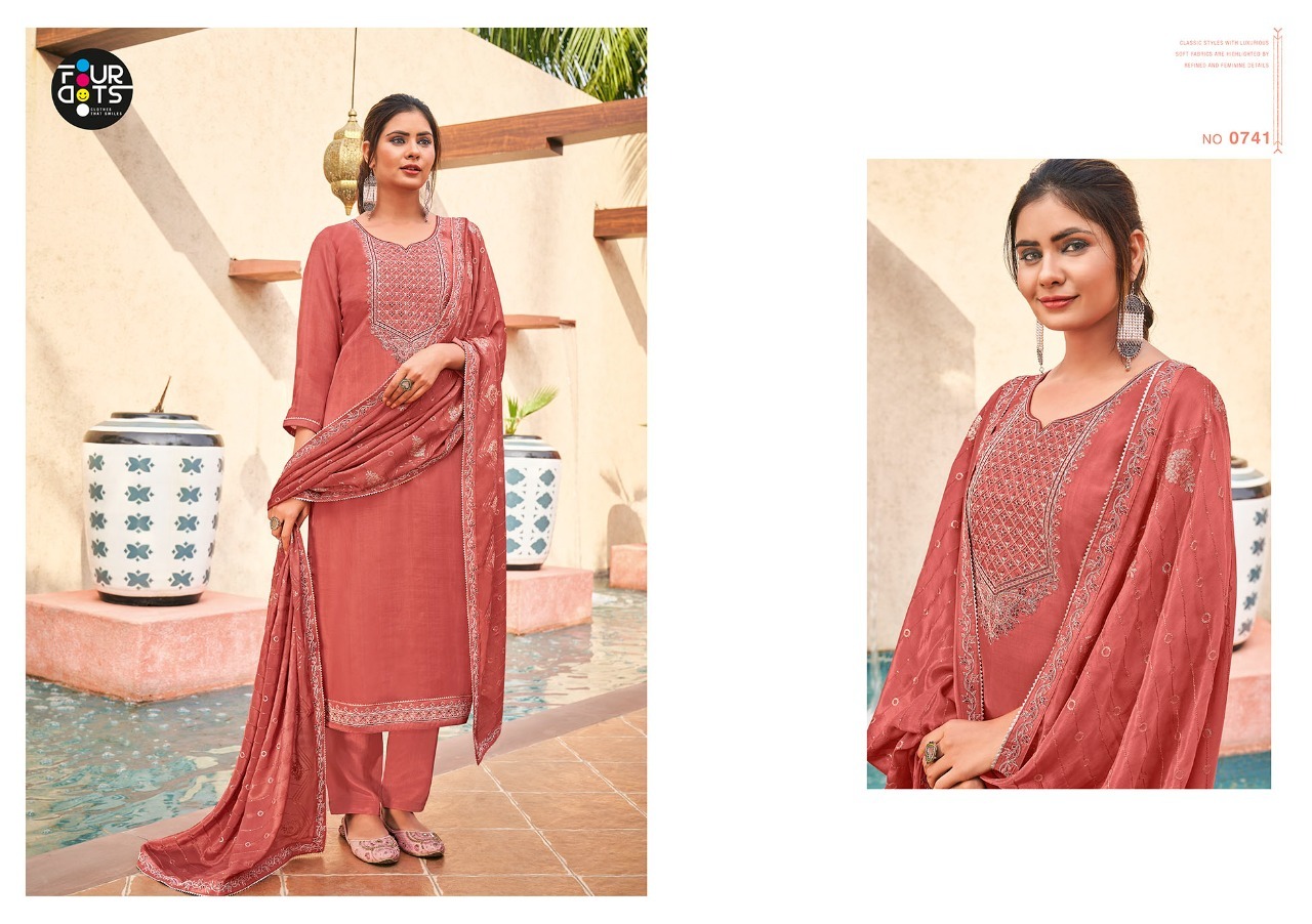 fourdots latika crep elegant salwar suit catalog