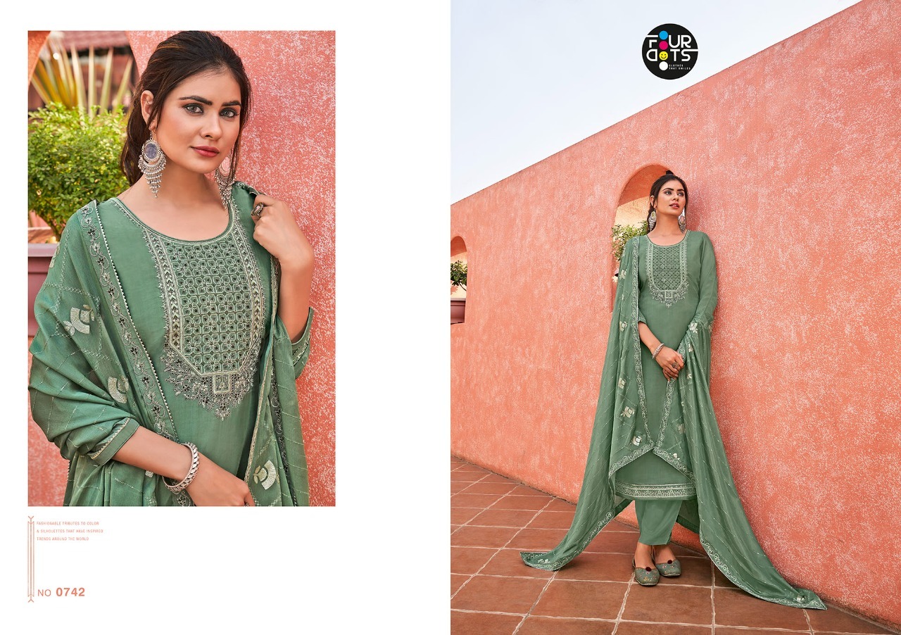 fourdots latika crep elegant salwar suit catalog