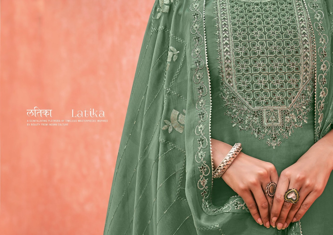 fourdots latika crep elegant salwar suit catalog